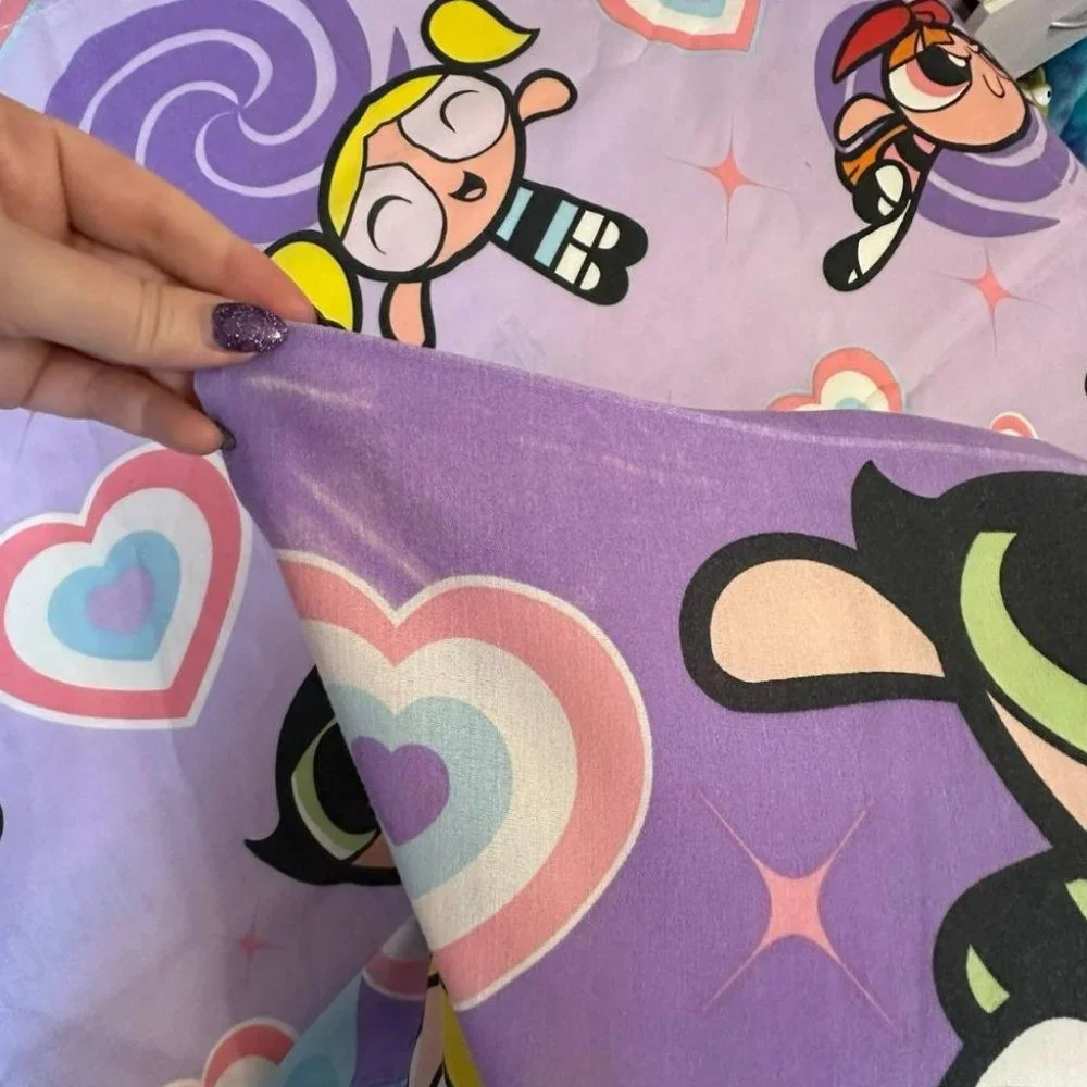 FULL SIZE POWERPUFF GIRLS FLAT‎ SHEET AND PILLOW CASE